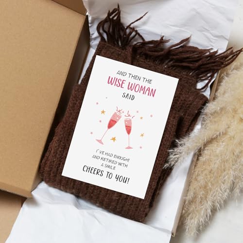 Funny Retirement Card for Women - Pink Champagne Design