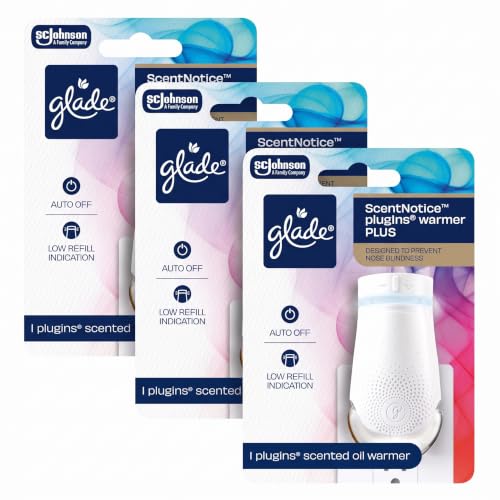 Glade PlugIn Plus Air Freshener Warmer Pack of 3 – Scented Oil Refills Compatible