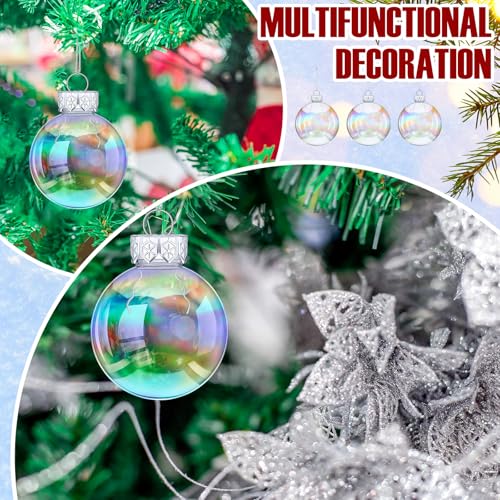 48 Pcs Iridescent Christmas Ornaments Balls 4 Inch Clear Holiday Decorations - Variation of THIS listing