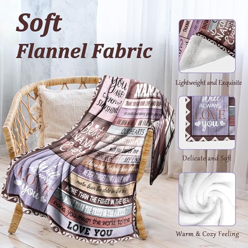 60x80 Inch Nana Gifts Blanket for Grandma - Best Nana Ever Gift from Grandkids