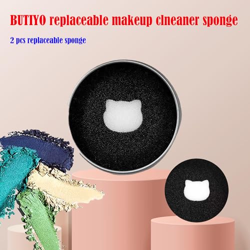 BUTIYO Dry Makeup Brush Cleaner Box with 2 Reusable Sponges