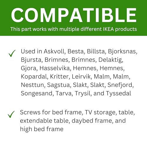 IKEA Replacement Hardware Pack #105163 for Bed Frames & Tables - 8 Pieces