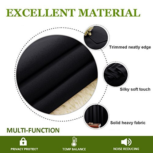 NICETOWN Blackout Curtain Panel - 70x63 inches, Thermal Insulated Grommet