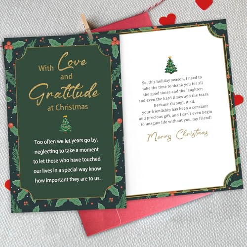 Heartfelt Christmas Friendship Card with Love and Gratitude - Bestie Sister Holiday Greeting