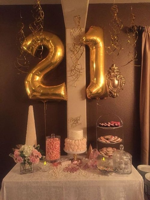 Gold Number 6 Balloon - 40 Inch Giant Foil Balloon for 6th Birthday Party Decorations