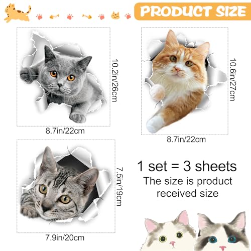 DRWSSR B Animal Waterproof PVC Toilet Lid Stickers - Removable Cat Wallpaper Set