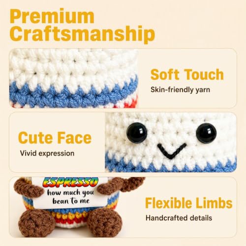 Coffee Lover Plush Gift - Funny Espresso Positivity Support
