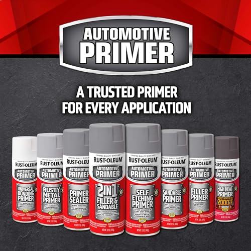 Rust-Oleum Automotive Sandable Primer Spray, Flat Black, 12 oz