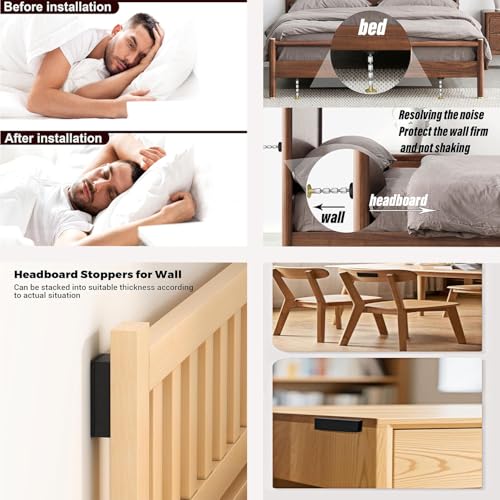 Adjustable Bed Frame Headboard Stoppers - Anti-Shake Wall Protection Tool