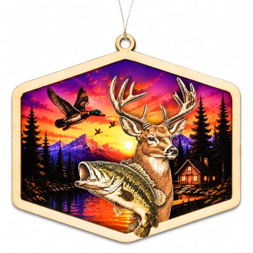 Rustic Mountain & Forest Christmas Ornament - Hunting & Camping Decor - Mountain Ornament 2