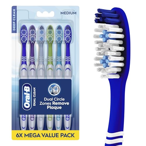 Oral-B Dual Clean Medium Manual Toothbrush 6 Count