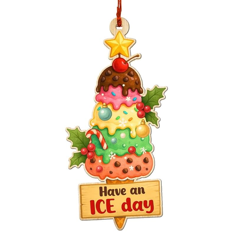 Ice Cream Ornament for Christmas Tree - Sweet Gift for Dessert Lovers