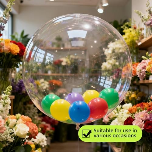 24 Inch Clear Bubble Balloons Pack of 25 - DIY Transparent Party Decorations