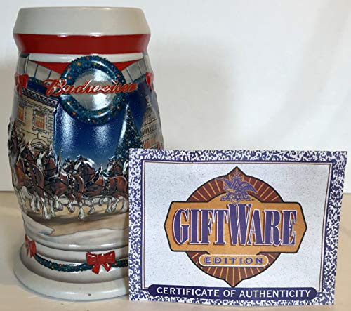 2001 Budweiser Holiday Stein - Collectible Clydesdale Illustration