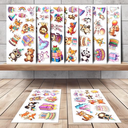 108 Unique Happy Birthday Stickers for Kids - Waterproof Vinyl Decals