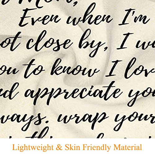 Jbralid Dear Mom Flannel Throw Blanket - 40x50 Inch Soft Gift for Mom