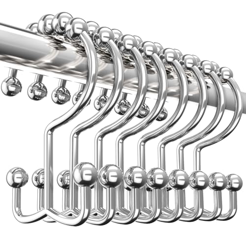 Utopia Bedding Double Glide Shower Curtain Hooks - 12 Pack, Nickel