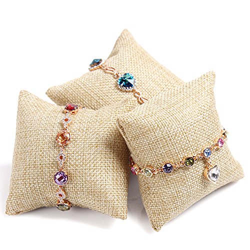 Beige Jewelry Pillow Cushion Display Holders 10 Pcs for Bracelets & Watches