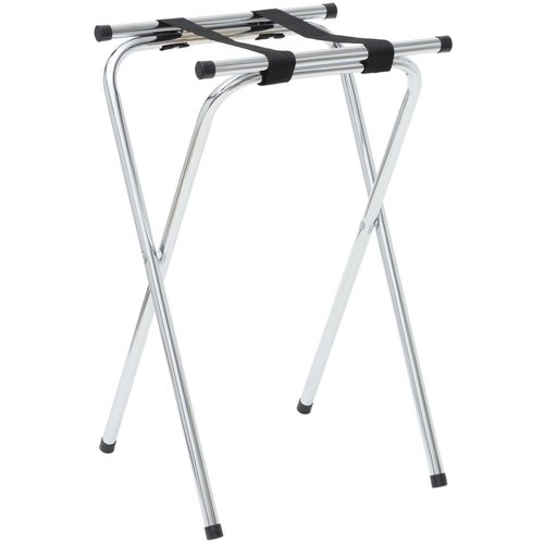 American Metalcraft CTS31 Tall, Deluxe. Tray Stand with Nylon Straps - 31-Inch - Durable, Tubular, Steel Frame - For Restaurants, Hotels and Catering Services, Chrome