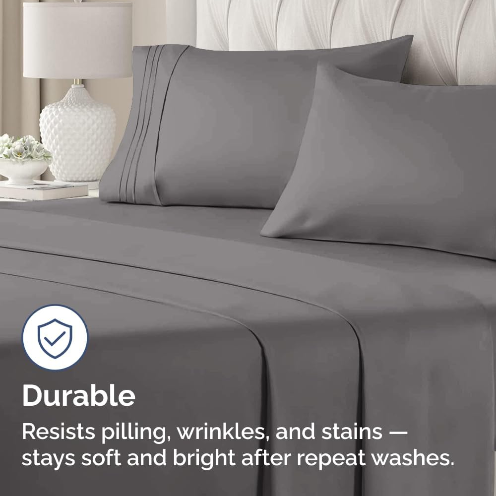 Standard Pillow Cases Set of 2 | Ultra-Soft Hotel Quality Covers - Wrinkle-Free & Stain Resistant - Dark Grey