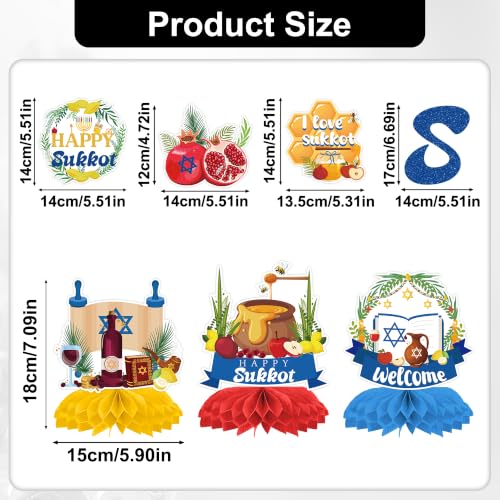 12-Piece Sukkot Party Decoration Set – Banners, Swirls & Honeycomb Centerpieces
