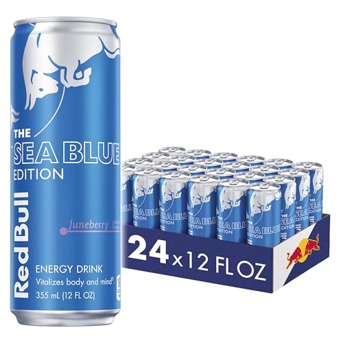 Red Bull Sea Blue Edition Energy Drink Juneberry Flavor 24 Pack - 12 Fl Oz Cans
