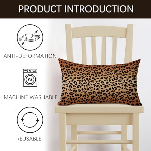 Leopard Print Decorative Throw Pillow Cover - 12 x 20 inches