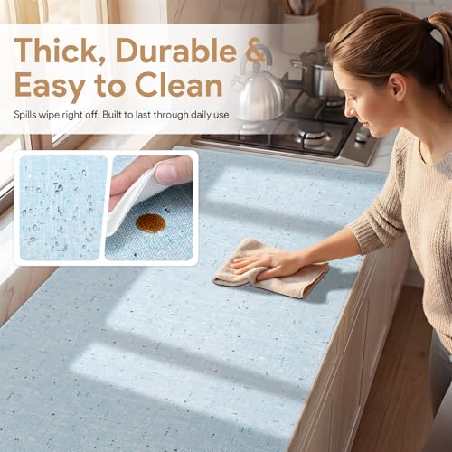 12" x 120" Blue Shelf Liner - Non-Adhesive, Anti-Slip Cabinet Liner