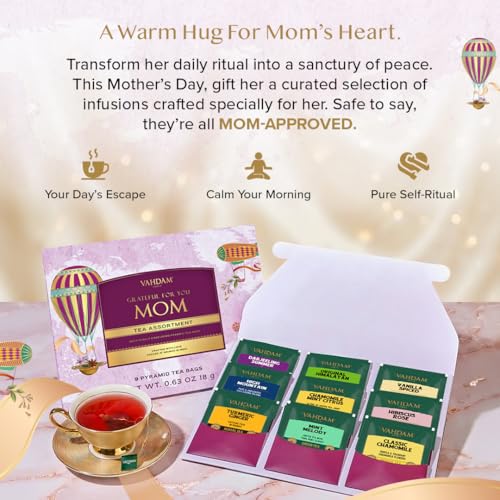 Limited Edition Assorted Tea Gift Set for Mom - 9 Pyramid Bags
