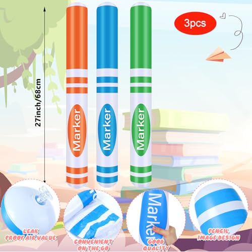 Large Inflatable Marker Balloons - 3 Pcs 27 Inch Back to School Decor