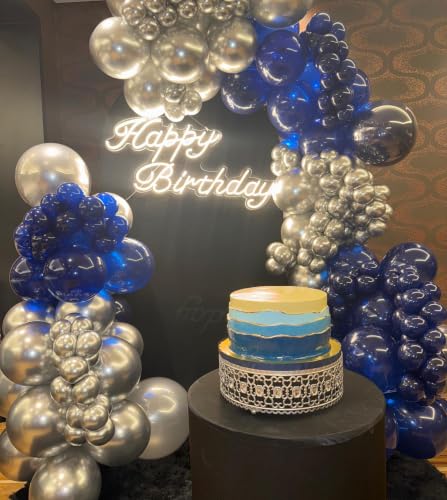 EICUECUE Blue and Black Balloon Arch Kit - 150 Premium Balloons for Celebrations