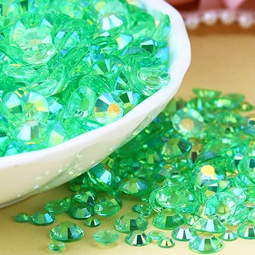 3000PCS Grass Green AB Flatback Rhinestones for Crafts & Nail Art