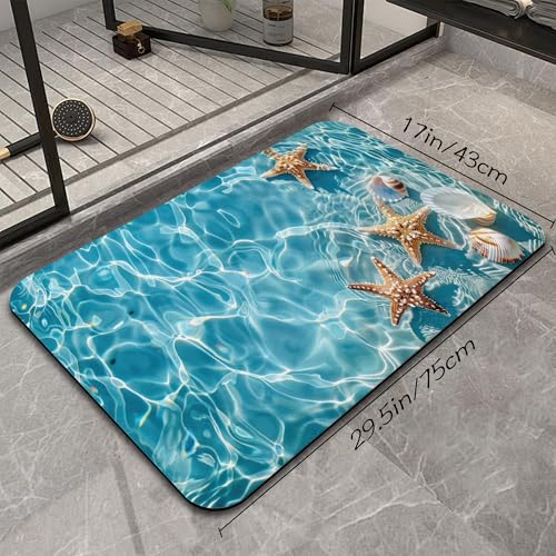 Non-Slip Diatomite Bathroom Mat, Quick Drying 17"x30" Rug
