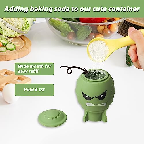 KOLUTI Bomb-Shape Fridge Deodorizer - Reusable Baking Soda Holder, Cute Silicone Freezer Odor Absorber
