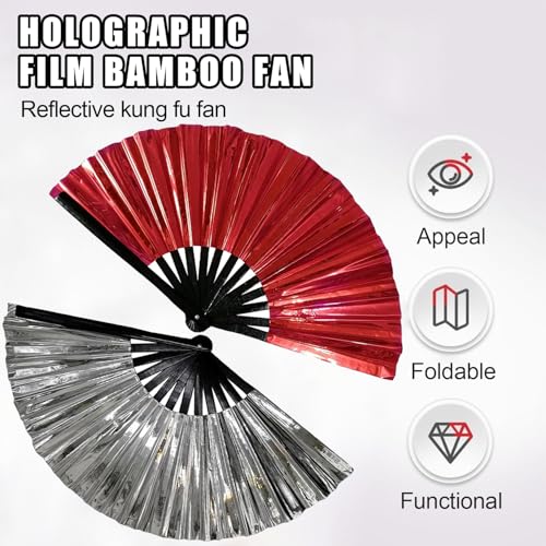 Boots on the Ground Holographic Folding Hand Fan for Dance