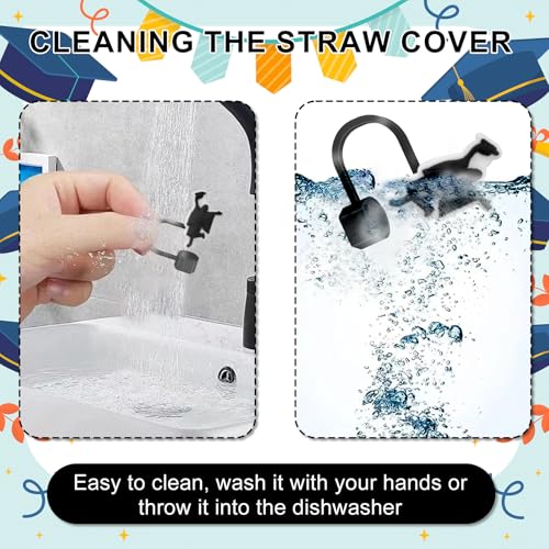 Graduation Straw Caps for Stanley Cup - 6PCS Reusable Silicone Toppers