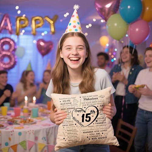 13th Birthday Gift Throw Pillow Cover - 18x18 Inch Inspirational Keepsake
