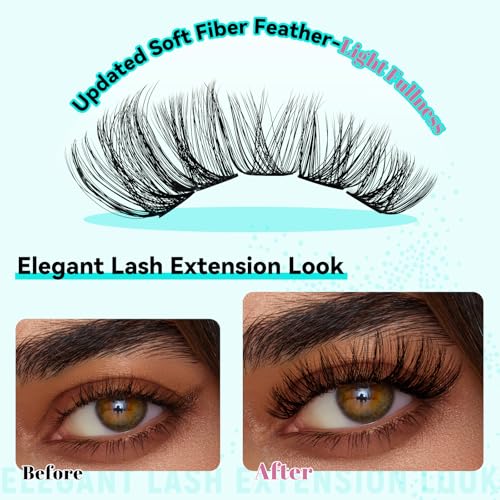 AMZGIRL Lash Clusters 144 PCS D Curl 10-18mm Individual Eyelashes