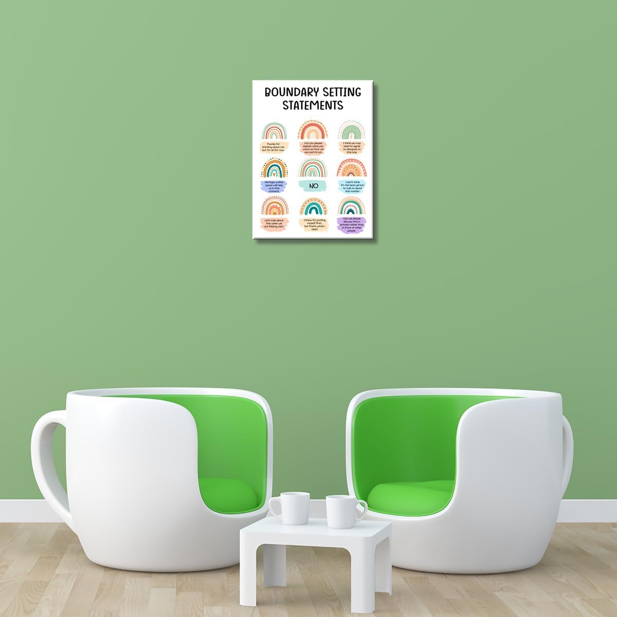 OTINGQD Boundaries Therapy Poster - Inspirational Mental Health Wall Art for Office & Home Decor