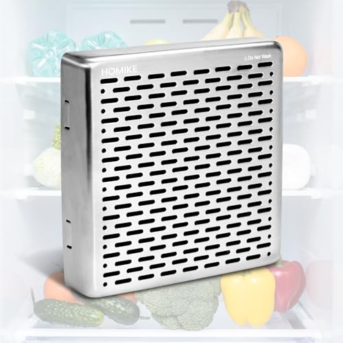 HOMIKE Stainless Steel Refrigerator Deodorizer - 10 Year Odor Eliminator