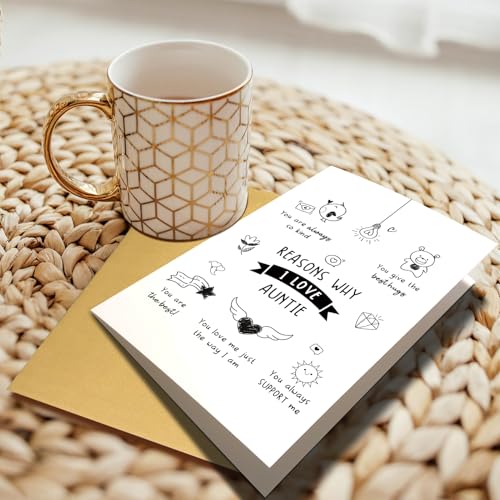 Chenive Birthday and Mother's Day Card for Auntie - Elegant Appreciation Gift
