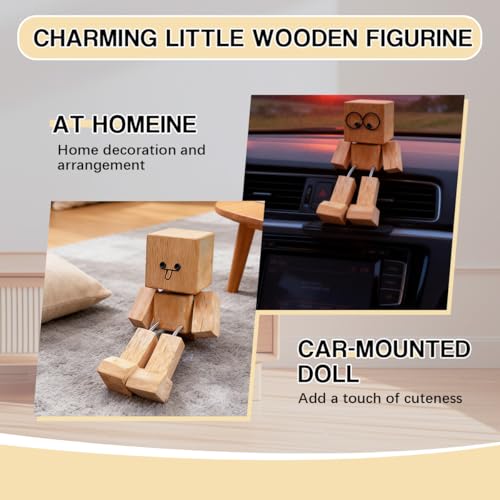 Shaking Wooden Doll with 12 Expressions - Fun Desk Decoration