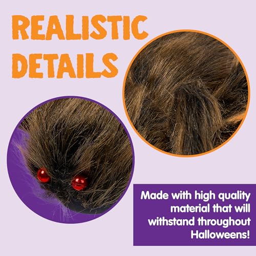 5ft Brown Hairy Spider Halloween Decoration - Scary Outdoor & Indoor Prop