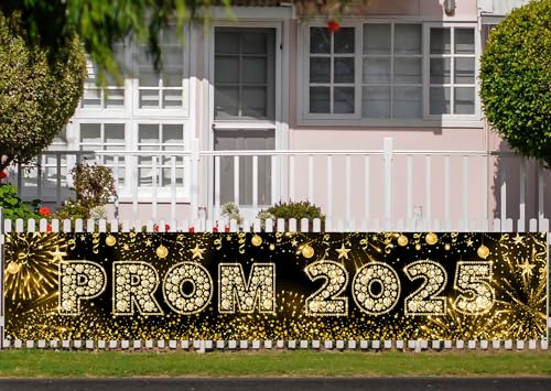 Class of 2025 Graduation & Prom Banner Gold Party Decoration Backdrop