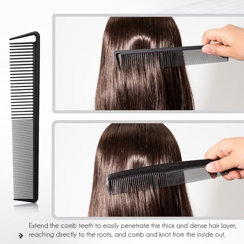 5-Piece Professional Carbon Fiber Hair Comb Set for Styling & Cutting