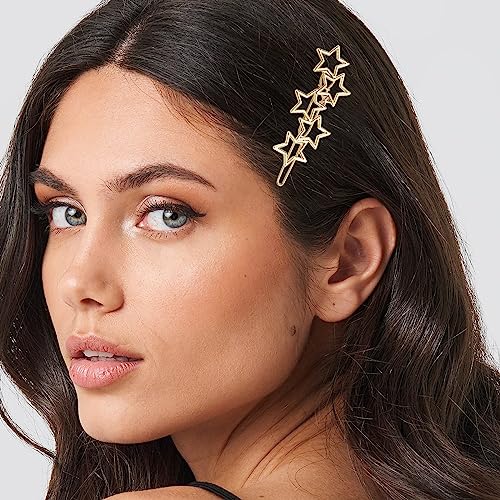 10-Piece Vintage Metal Star Hair Clips Non-Slip Hair Pins Gold Silver