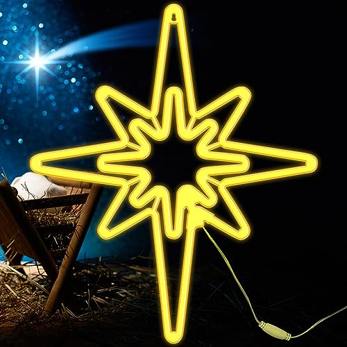 20-Inch LED Bethlehem Star Christmas Outdoor Light - Warm White