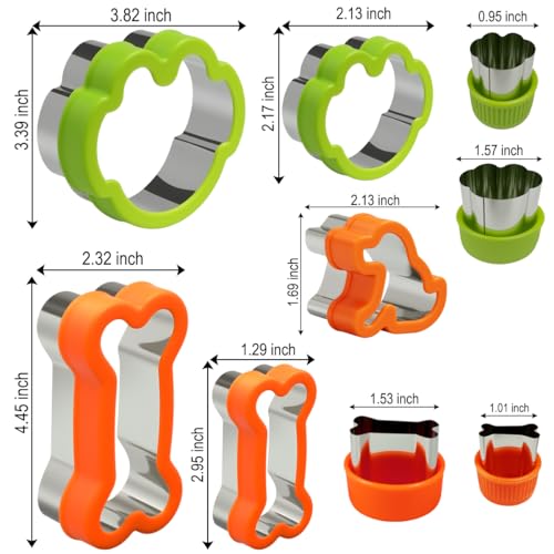 9-Piece Dog Cookie Cutter Set with Safe Stainless Steel Handles