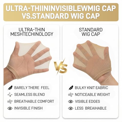 HD Wig Caps for Women - Ultra-Thin Stretchy Nylon Breathable Skull Cap