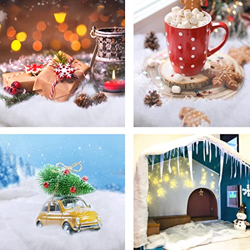 3 Roll Xmas Snow Blanket - Thick Artificial Cotton Snow for Christmas Decorations - White Fluffy Winter Snow Sheets